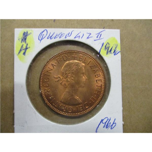 1966 QUEEN ELIZABETH II LARGE PENNY