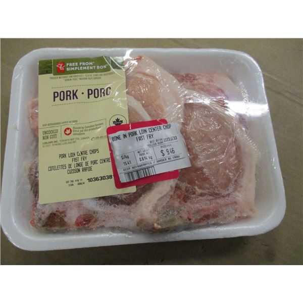 SHELF PULLS (AS IS):  BONE IN PORK LOIN CENTER CHOP