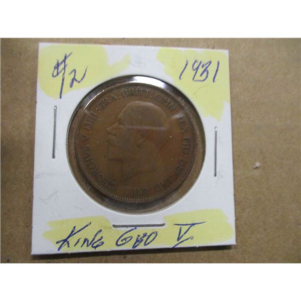 1931 KING GEORGE V LARGE PENNY