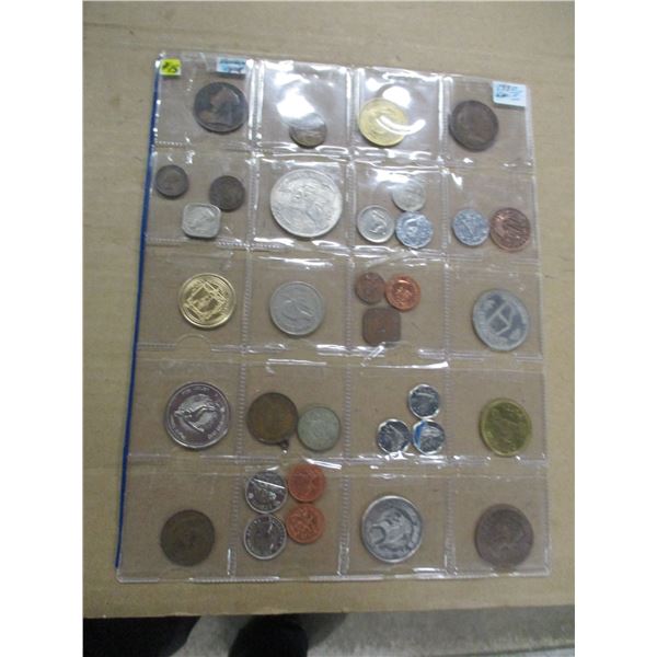 STOCK SHEET OF OVER 30 CANADA & WORLD COLLECTIBLE COINS