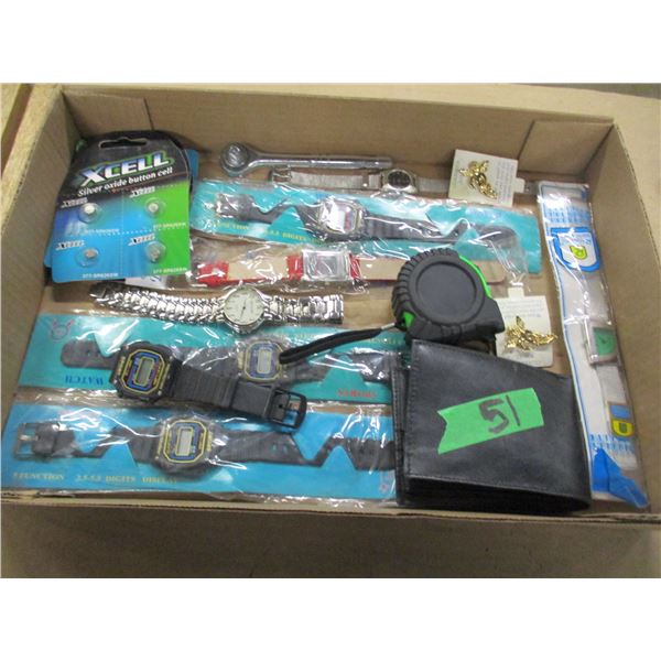 FREIGHT DAMAGE (AS IS):  WATCHES, BATTERIES, TOOLS, ETC