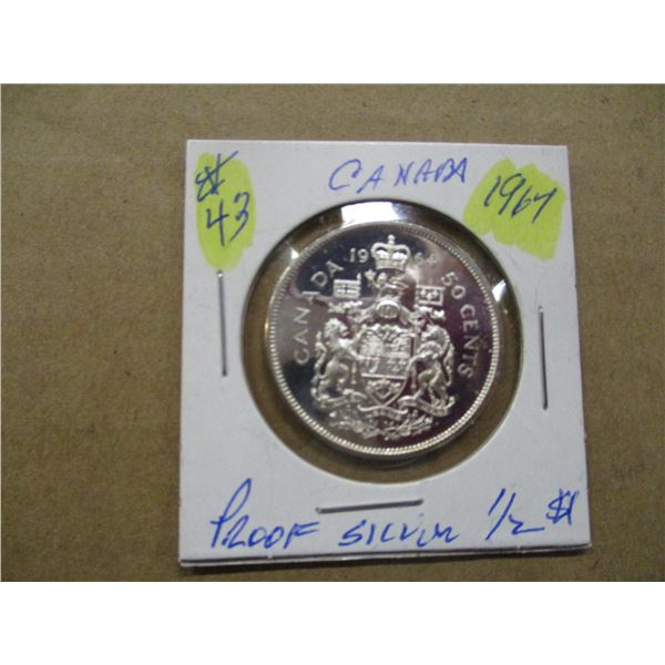 1964 PROOF CANADA SILVER HALF DOLLAR