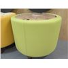 Image 8 : Qty 2 Kimball Joelle Ottomans w/ Veneer Tops 20" dia, 17"H (tops needs repair/broken pins)
