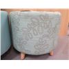 Image 9 : Qty 2 Kimball Joelle Ottomans w/ 1 Veneer Top 20" dia, 17"H (top needs repair/broken pins)