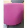 Image 11 : Qty 2 Kimball Joelle Ottomans w/ Veneer Tops 20" dia, 17"H (tops needs repair/broken pins)
