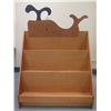 Image 1 : Wooden 3-Tier Bookshelf w/ Whale Design Top 48"x24"x66" (top of curve)