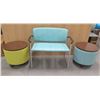Image 1 : Kimball Health Event Bariatric Chair 35"W & 2 Joelle Ottomans 20" dia, 17"H (tops needs repair/broke