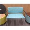Image 6 : Kimball Health Event Bariatric Chair 35"W & 2 Joelle Ottomans 20" dia, 17"H (tops needs repair/broke