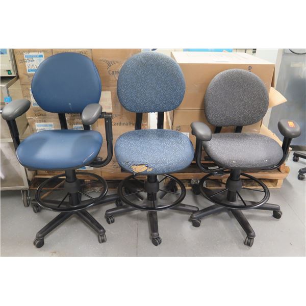 Qty 3 Rolling Office Chairs - Some w/ Arms, Misc Conditions