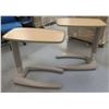 Image 1 : Qty 2 Portable Overbed Tables, Adjustable Heights