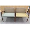Image 1 : Qty 2 Steelcase Wooden 2-Seat Armchairs 33"x19"x32"H