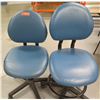 Image 1 : Qty 2 Rolling Office Chairs w/ Padded Backs & Seats, Misc Sizes