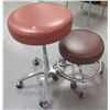 Image 1 : Qty 2 E.F. Brewer Rolling Stools w/ Padded Seats