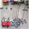 Image 1 : Qty 2 Welch Allyn Rolling Blood Pressure Monitors, 3 IV Poles, Bio Hazard Box, etc
