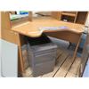 Image 3 : Wooden Modular Cubicle Desk w/ Shelves & 2-Drawer Cabinet