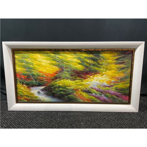 Mountain Stream Oil On Canvass - 54W x 28T