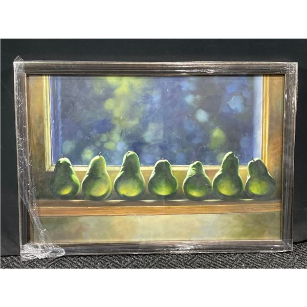 Pears Looking Out A Window - Artist Unknown 38W x 26T Oil On Board