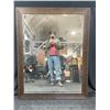 Image 1 : Large Bevelled Mirror Brown Wood Frame 33 x 54