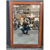 Image 1 : Large Bevelled Mirror Brown Wood Frame 30 x 42