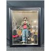 Image 1 : Large Bevelled Mirror Black Wood Frame 37 x 47