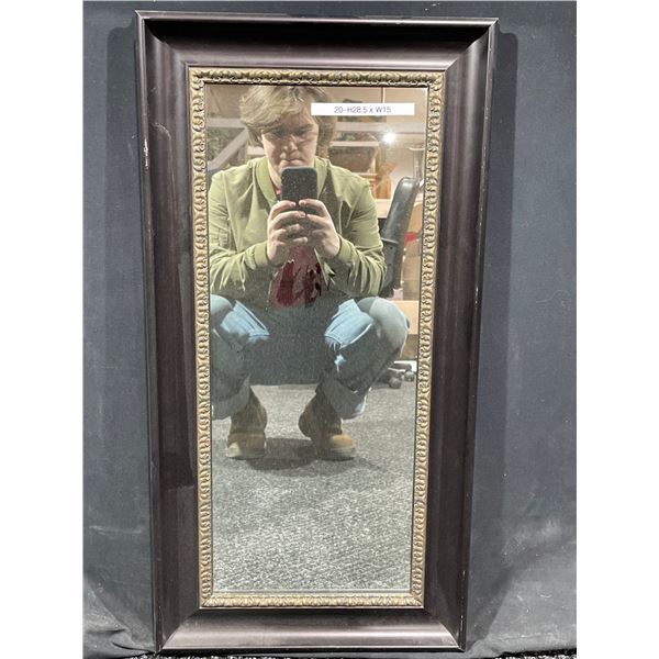 Black Wood Frame Mirror 28 x15