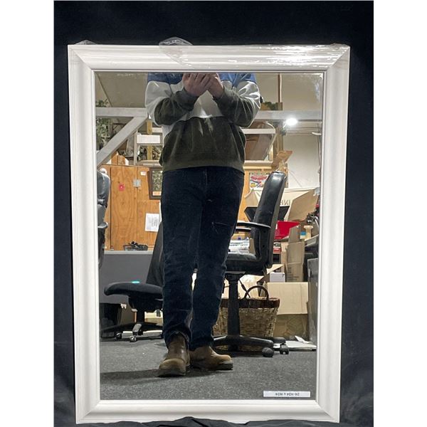White Wood Frame Mirror 34 X 24