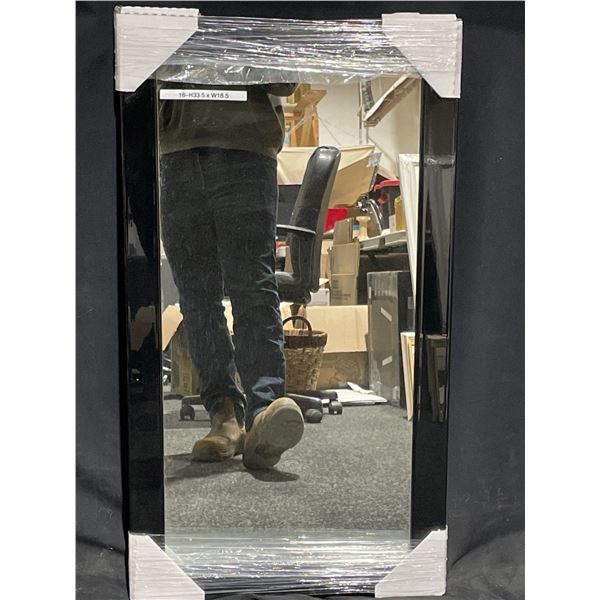 Black Plastic Frame Mirror 34 X 19