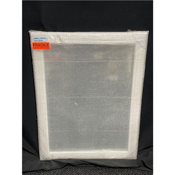 Large Bevelled Mirror White Plastic Frame 34 x 44