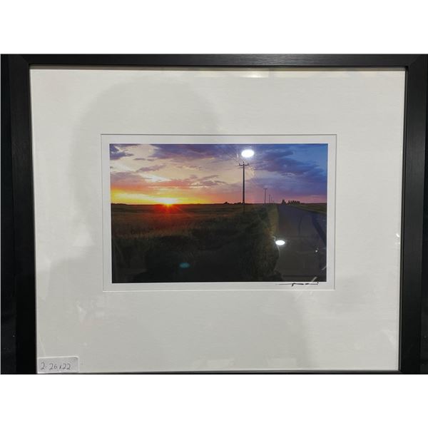 Sunrise Over Field Print on Canvas 26 X 22