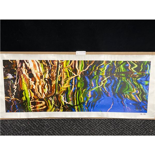 Water Grass Photograph on Canvas 15 X 40