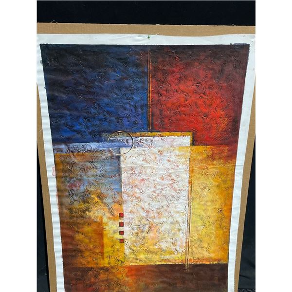 Abstract Squares Paint on Canvas 24 X 36