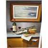 Image 1 : Wine bottle paired with Saxaphone Paint on Canvas 24 X 36