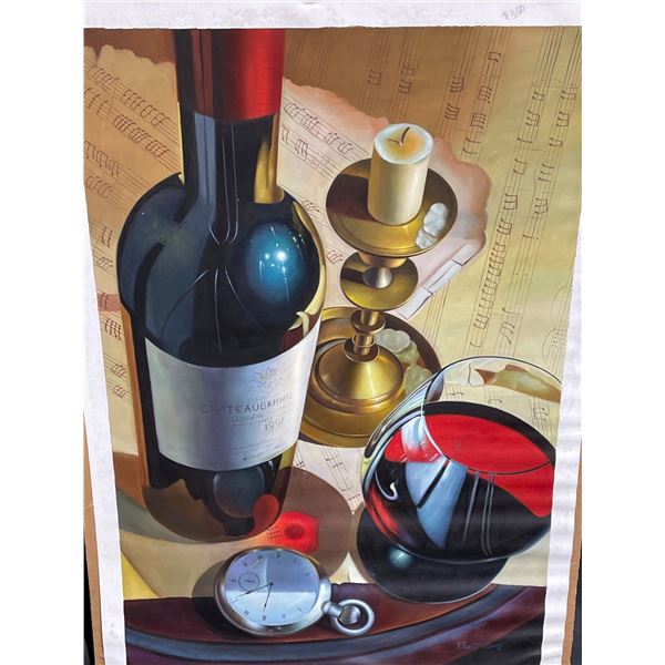 Wine Bottle Paint on Canvas 24 X 36