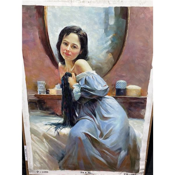 Woman in Night Gown Paint on Canvas 24 X 36