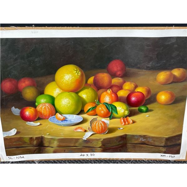 Variety of Fruits and Vegetables paint on canvas 24 X 36