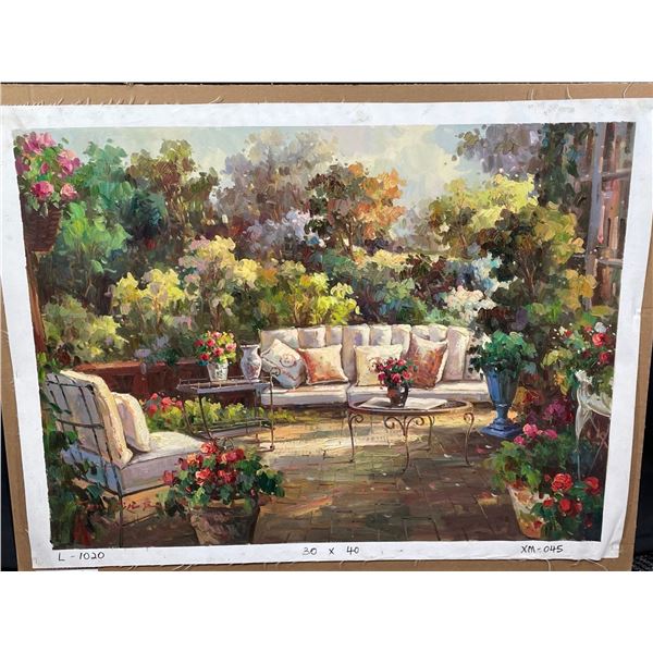 Garden Patio Paint on Canvas 30 X 40