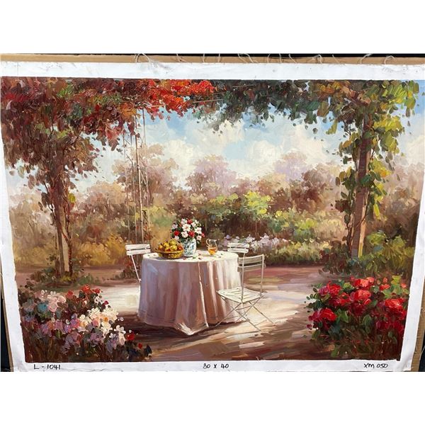 Garden Patio Paint on Canvas 30 X 40