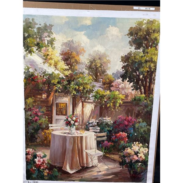 Garden Patio Paint on Canvas 30 X 40