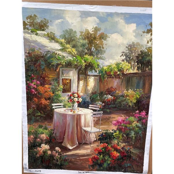 Garden Patio Paint on Canvas 30 X 40