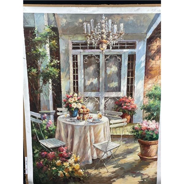 Garden Patio Oil on Canvas 30 X 40