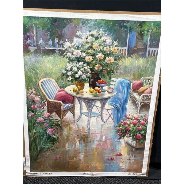 Garden Patio Paint on Canvas 30 X 40
