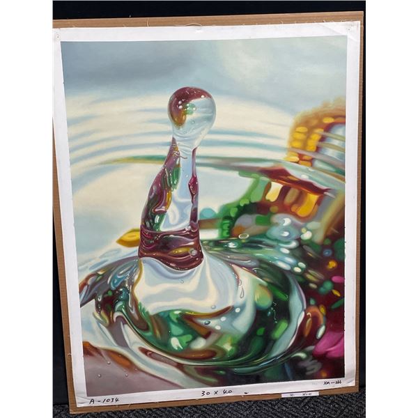 Water Drop Paint on Canvas 30 X 40