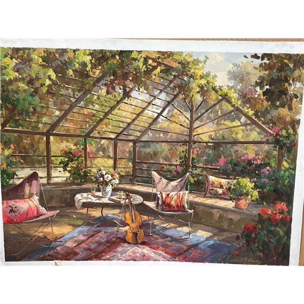 Green House Garden Oil on Canvas 30 X 40