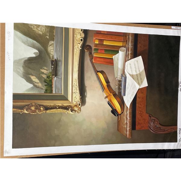 Violenists sheet desk Oil on Canvas 24 X 36