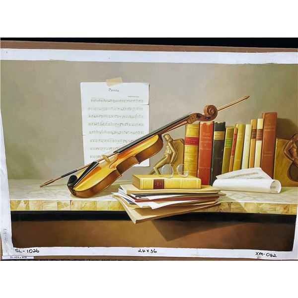 Violenists sheet desk Oil on Canvas 24 X 36