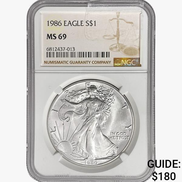 1986 Silver Eagle NGC MS69