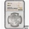 Image 1 : 1881-S Morgan Silver Dollar NGC MS63