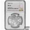 Image 1 : 1881-S Morgan Silver Dollar NGC MS64