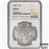 Image 1 : 1881-S Morgan Silver Dollar NGC MS63