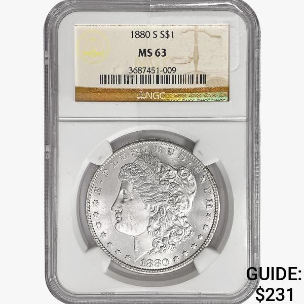 1880-S Morgan Silver Dollar NGC MS63